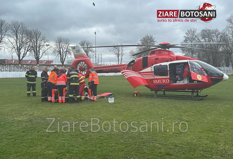 Medic din Dorohoi aflat în stare gravă preluat de urgență de elicopterul SMURD - FOTO
