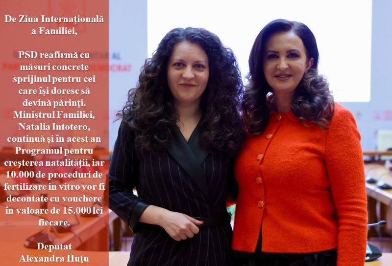 Deputat Alexandra Huțu: „Vești bune de Ziua Familiei: Programul Național pentru creșterea natalității continuă și în acest an.”