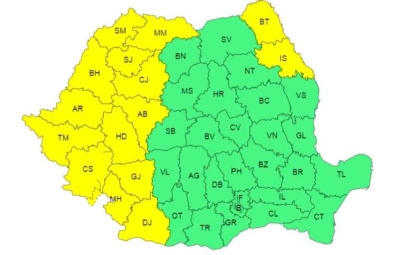 Atenționare meteo Cod Galben de temperaturi deosebit de ridicate pentru județul Botoșani