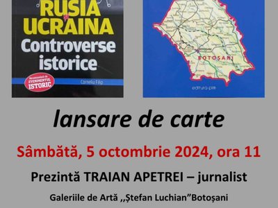 Botoșani: Lansare de carte, autor …