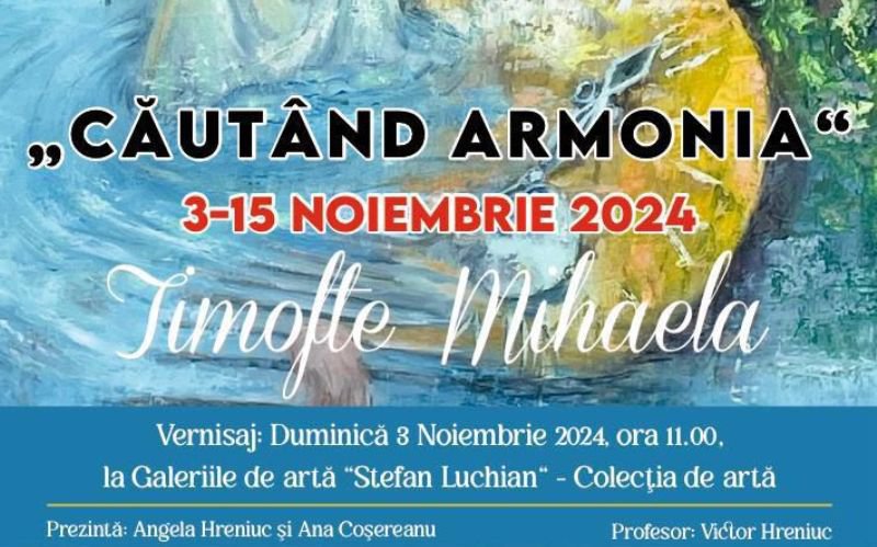 Expoziția de pictură „Căutând armonia” expozanta, elevă a Școlii Populare de Arte „George Enescuˮ Botoșani