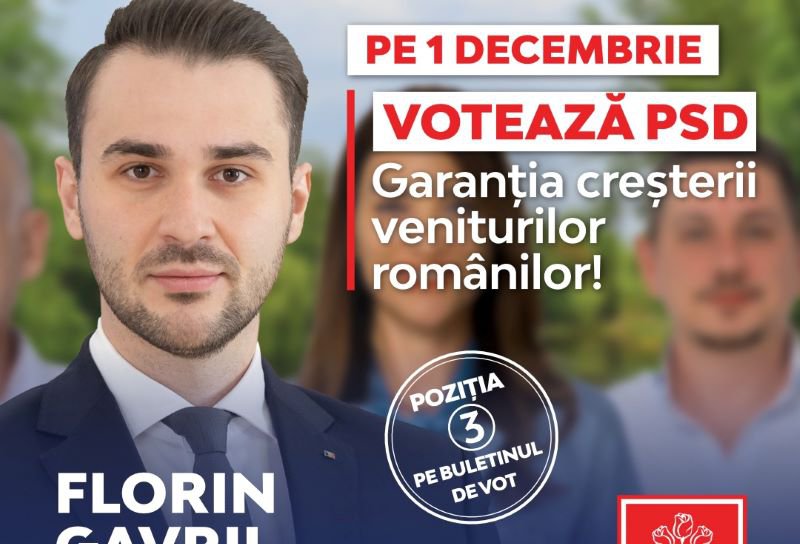 Florin Gavril „PSD e singurul partid cu măsuri de stimulare a tinerilor care se angajează pentru prima dată și a companiilor care le oferă joburi stabile”