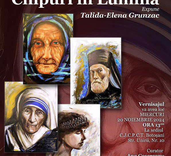 Expoziție de pictură „Chipuri în Lumină” la Centrul Județean pentru Conservarea și Promovarea Culturii Tradiționale Botoșani