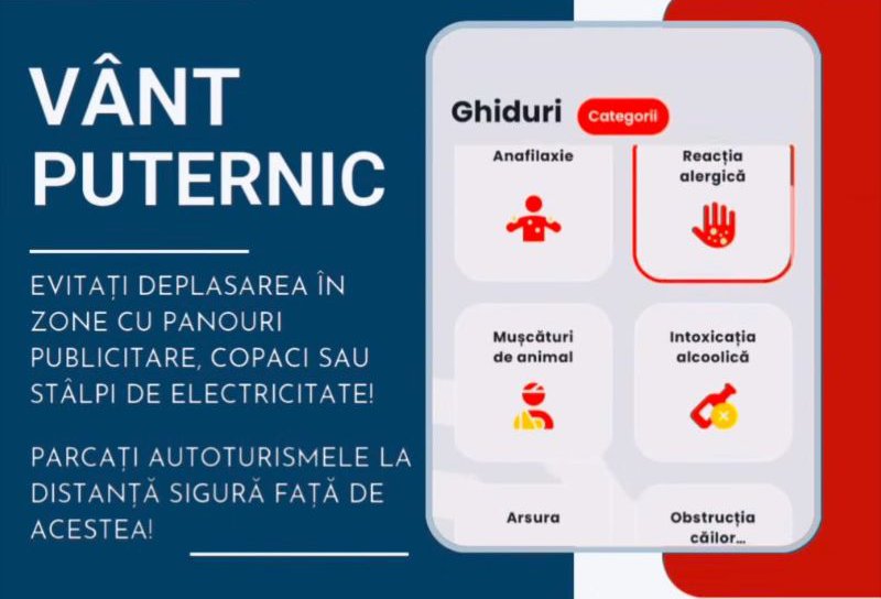 Atenționare tip cod galben de intensificări ale vântului pentru județul Botoșani