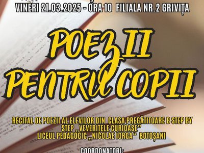 „Poezii pentru copii” – Ziua …